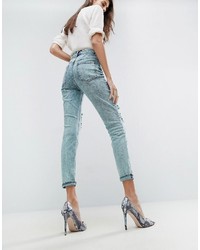 mintgrüne Jeans mit Acid-Waschung von Asos