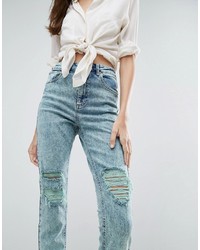 mintgrüne Jeans mit Acid-Waschung von Asos