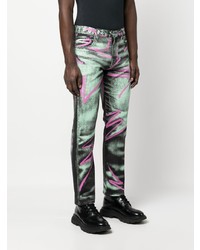 mintgrüne Jeans mit Acid-Waschung von Moschino