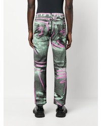 mintgrüne Jeans mit Acid-Waschung von Moschino