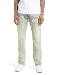 mintgrüne Jeans mit Destroyed-Effekten