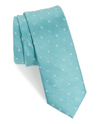 mintgrüne Krawatte mit Blumenmuster