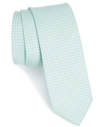 mintgrüne Krawatte mit Karomuster