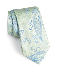 mintgrüne Krawatte mit Paisley-Muster