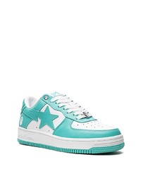 mintgrüne Leder niedrige Sneakers von A Bathing Ape