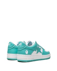 mintgrüne Leder niedrige Sneakers von A Bathing Ape