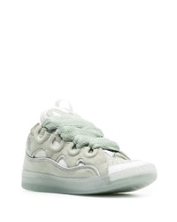 mintgrüne Leder niedrige Sneakers von Lanvin