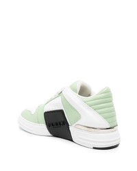 mintgrüne Leder niedrige Sneakers von Philipp Plein