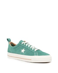 mintgrüne Leder niedrige Sneakers von Converse