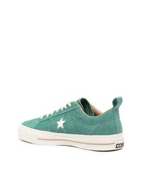 mintgrüne Leder niedrige Sneakers von Converse