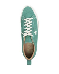 mintgrüne Leder niedrige Sneakers von Converse