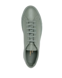 mintgrüne Leder niedrige Sneakers von Common Projects