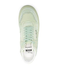 mintgrüne Leder niedrige Sneakers von MSGM