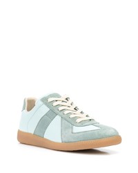 mintgrüne Leder niedrige Sneakers von Maison Margiela