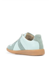 mintgrüne Leder niedrige Sneakers von Maison Margiela