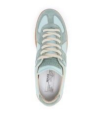 mintgrüne Leder niedrige Sneakers von Maison Margiela