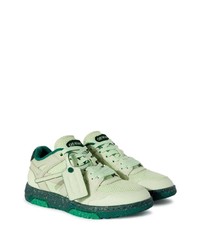 mintgrüne Leder niedrige Sneakers von Off-White