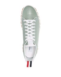 mintgrüne Leder niedrige Sneakers von Thom Browne