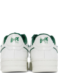 mintgrüne Leder niedrige Sneakers von BAPE