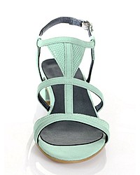 mintgrüne Leder Sandaletten von Alba Moda