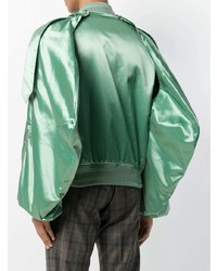 mintgrüne Satin Bomberjacke von Walter Van Beirendonck