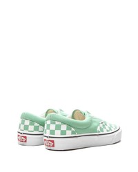 mintgrüne Segeltuch niedrige Sneakers mit Karomuster von Vans