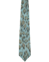 mintgrüne Seidekrawatte mit Leopardenmuster von Tom Ford
