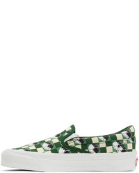 mintgrüne Slip-On Sneakers aus Segeltuch mit Karomuster von Vans