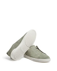 mintgrüne Slip-On Sneakers aus Wildleder von Ermenegildo Zegna