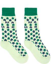 mintgrüne Socken mit Blumenmuster von Marni