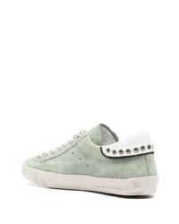 mintgrüne Wildleder niedrige Sneakers von Philippe Model Paris