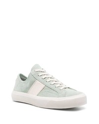 mintgrüne Wildleder niedrige Sneakers von Tom Ford