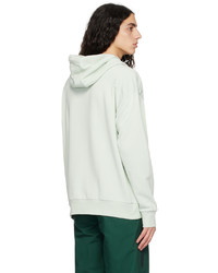 mintgrüner bedruckter Pullover mit einem Kapuze von adidas Originals