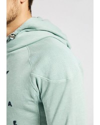 mintgrüner bedruckter Pullover mit einem Kapuze von khujo