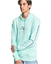 mintgrüner bedruckter Pullover mit einem Kapuze von Quiksilver