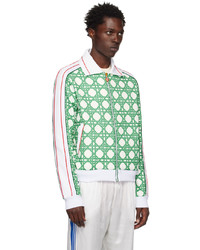 mintgrüner bedruckter Pullover mit einem Reißverschluß von Casablanca