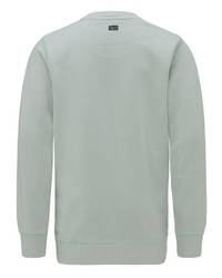 mintgrüner bedruckter Pullover mit einem Rundhalsausschnitt von Petrol Industries