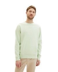 mintgrüner bedruckter Pullover mit einem Rundhalsausschnitt von Tom Tailor
