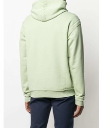 mintgrüner bestickter Pullover mit einem Kapuze von Moschino