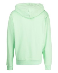 mintgrüner Fleece-Pullover mit einem Kapuze von Moschino