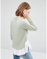 mintgrüner geflochtener Pullover von Asos