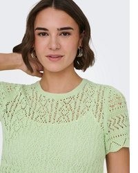 mintgrüner Kurzarmpullover von Only