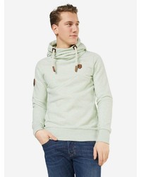 mintgrüner Pullover mit einem Kapuze von Naketano