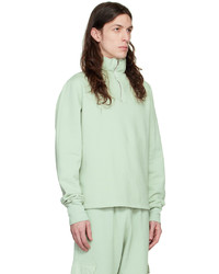 mintgrüner Pullover mit einem Reißverschluss am Kragen von Les Tien