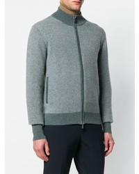 mintgrüner Pullover mit einem Reißverschluß von Doriani Cashmere