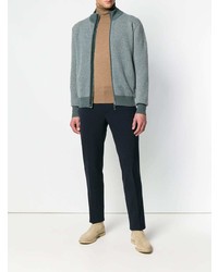 mintgrüner Pullover mit einem Reißverschluß von Doriani Cashmere