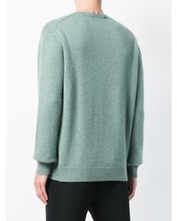 mintgrüner Pullover mit einem Rundhalsausschnitt von DSQUARED2