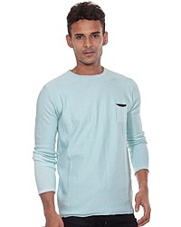 mintgrüner Pullover mit einem Rundhalsausschnitt von FIOCEO