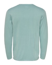 mintgrüner Pullover mit einem Rundhalsausschnitt von ONLY & SONS