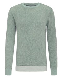 mintgrüner Pullover mit einem Rundhalsausschnitt von Petrol Industries